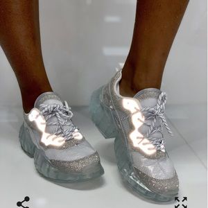 Clear mesh sneakers